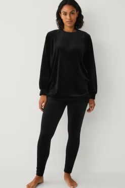 Outlet Collection Leggings i velour Dame Loungewear & Homewear|Tights & Leggings