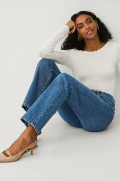 Outlet Collection Lige jeans med høj talje Dame Jeans