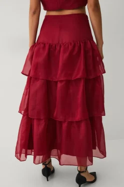 Discount Collection Maxi nederdel med volanter Dame Nederdele