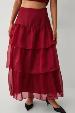 Discount Collection Maxi nederdel med volanter Dame Nederdele
