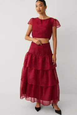 Discount Collection Maxi nederdel med volanter Dame Nederdele