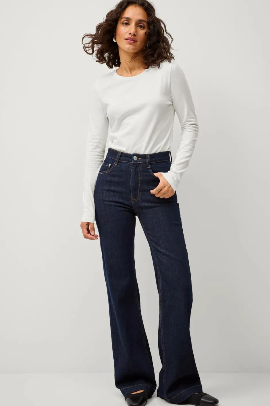 Best Collection Med svaj jeans Med svaj med høj talje Dame Jeans