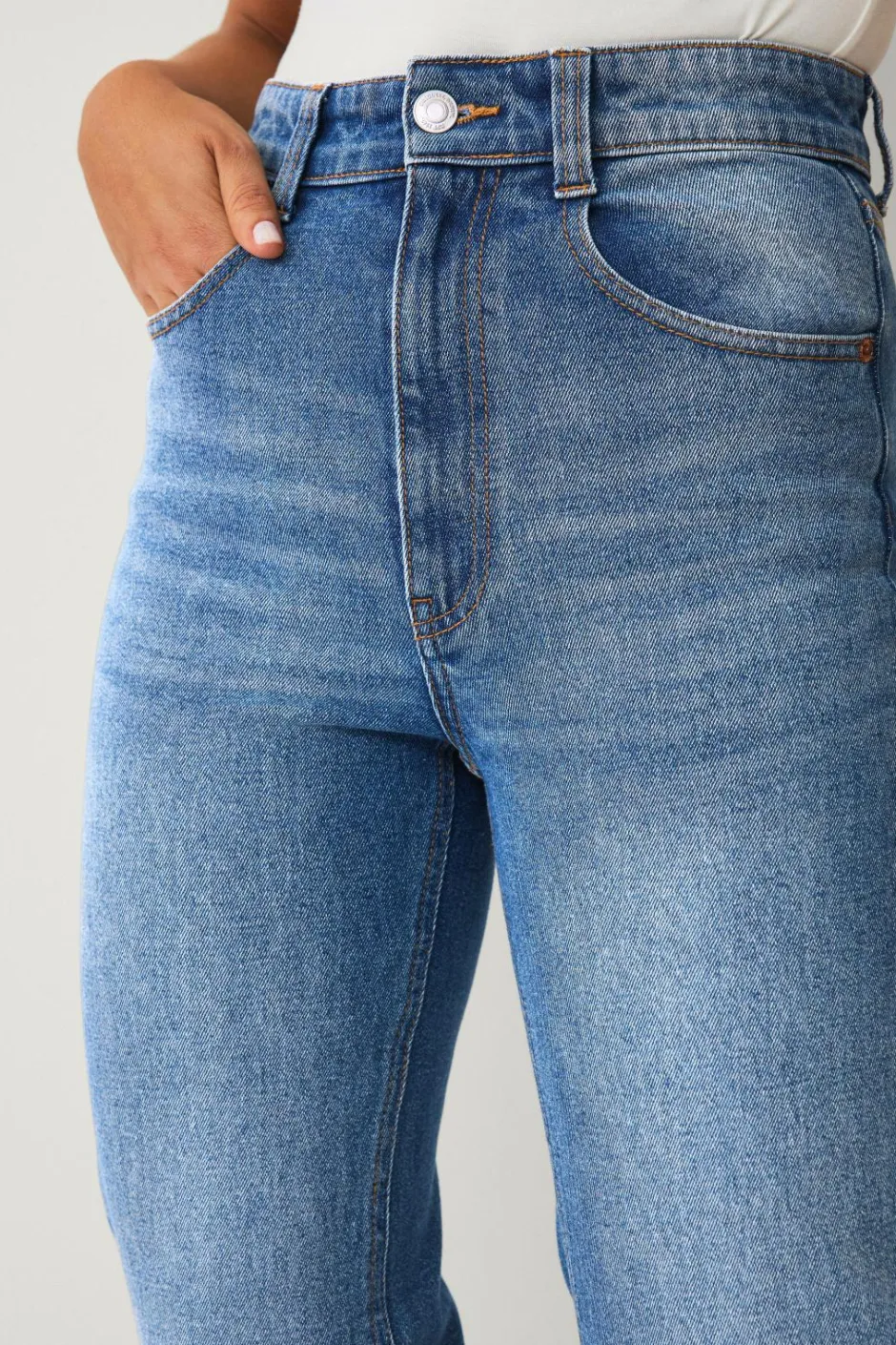 Best Collection Med svaj jeans Med svaj med høj talje Dame Jeans