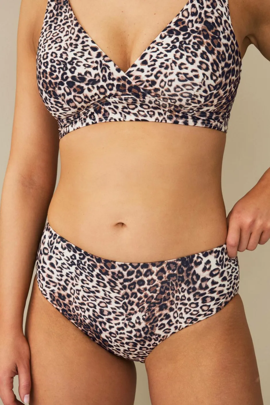 Sale Collection Midi bikinitop i skinnende jersey Dame Bikinier & Bikinidele