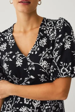 Discount Collection Mønstret kjole i viskose Dame Kjoler