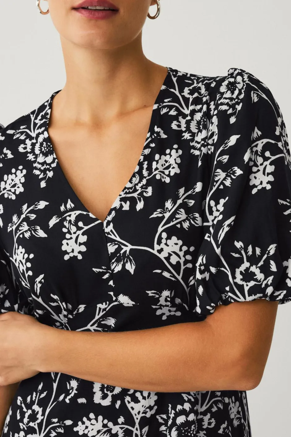 Discount Collection Mønstret kjole i viskose Dame Kjoler