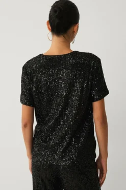 Ellos Collection Paillet top med korte ærmer^Dame Toppe & Tank-Toppe