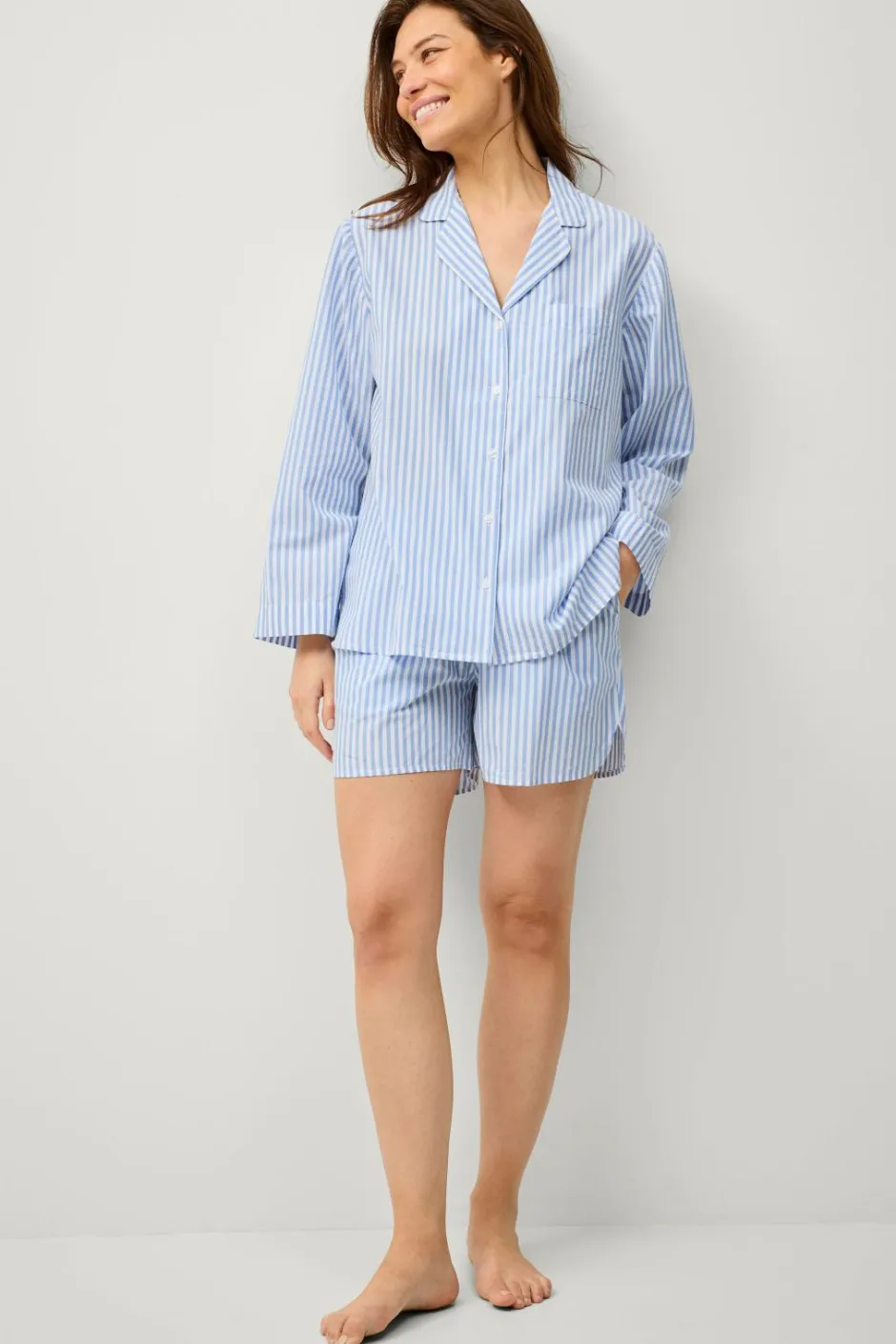 Ellos Collection Pyjamasskjorte med krave og revers^Dame Nattøj