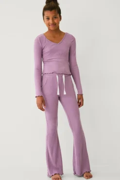 Online Collection Ribbede afslappede bukser Børn Nattøj & Homewear|Bukser & Leggings