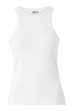 Sale Collection Ribbet tanktop med dyb udskæring Dame Basistøj|Toppe & Tank-Toppe