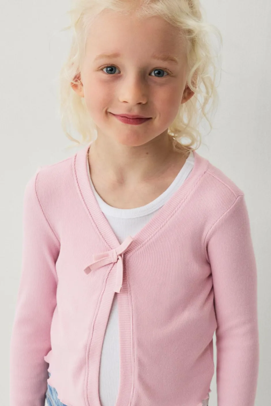 Ellos Collection Ribbet cardigan^Børn Trøjer & Cardigans