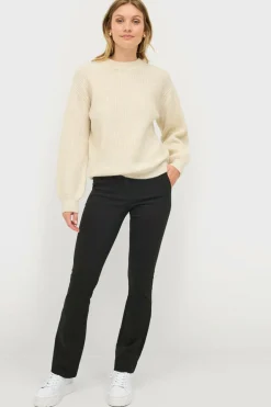 Ellos Collection Ribbet trøje med rund hals^Dame Basistøj|Trøjer & Cardigans
