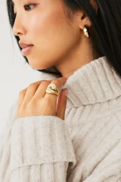 Collection Ring med glitrende sten Dame Smykker
