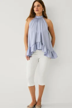 New Collection Ærmeløs bluse med dikkedarer Dame Skjorter & Bluser