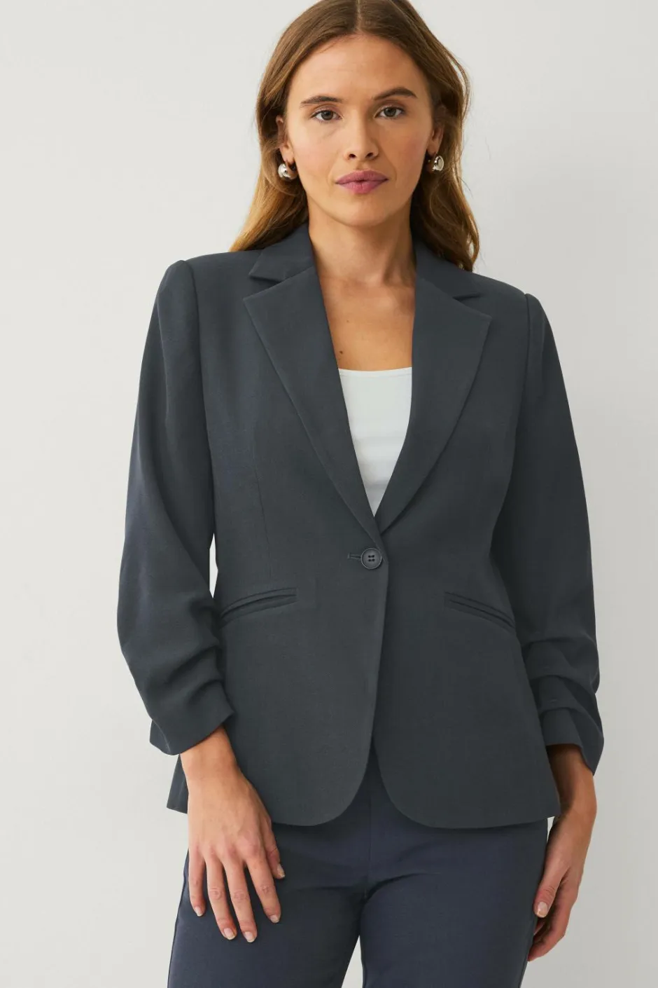 Clearance Collection Smal pasform habitjakke med krøllede ærmer Dame Blazere & Veste