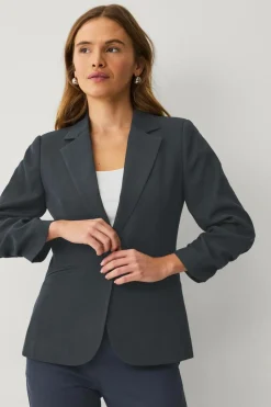 Clearance Collection Smal pasform habitjakke med krøllede ærmer Dame Blazere & Veste