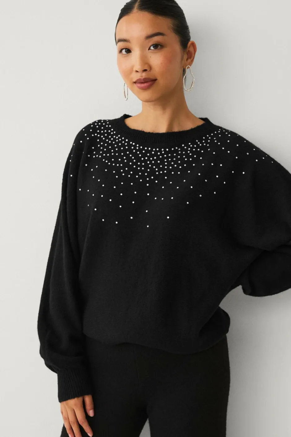 Ellos Collection Strikket Pullover med rhinstene^Dame Trøjer & Cardigans