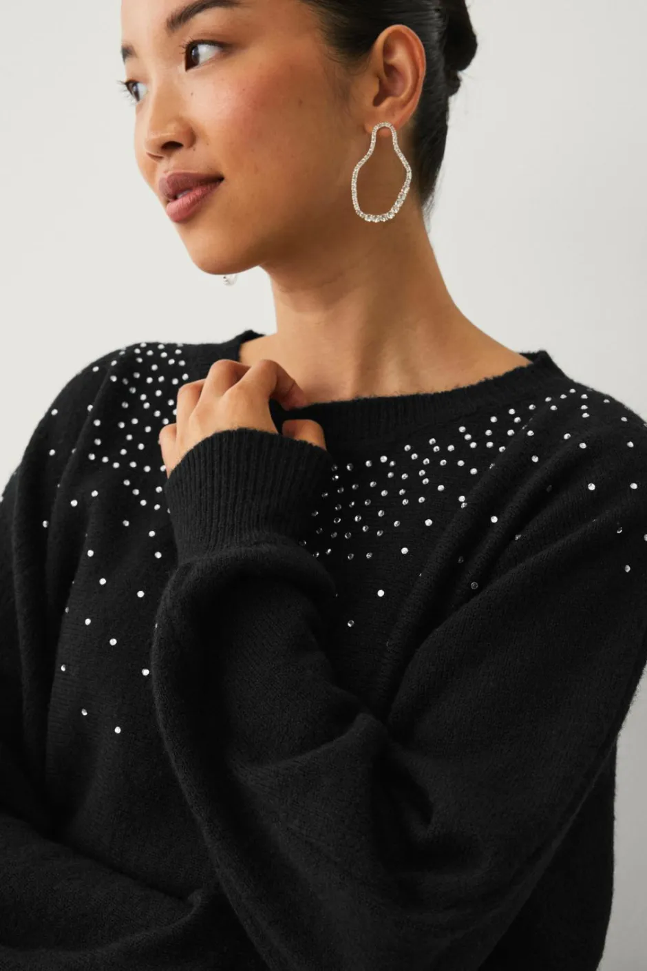 Ellos Collection Strikket Pullover med rhinstene^Dame Trøjer & Cardigans