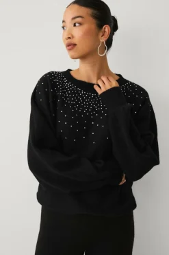 Ellos Collection Strikket Pullover med rhinstene^Dame Trøjer & Cardigans