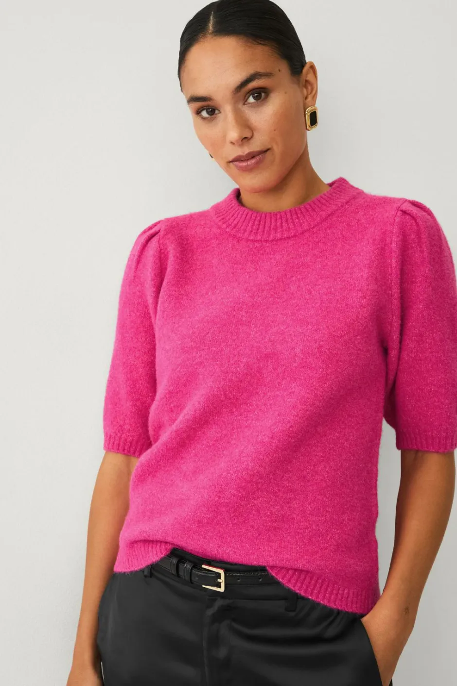 Discount Collection Strikket trøje med pufærmer Dame Trøjer & Cardigans