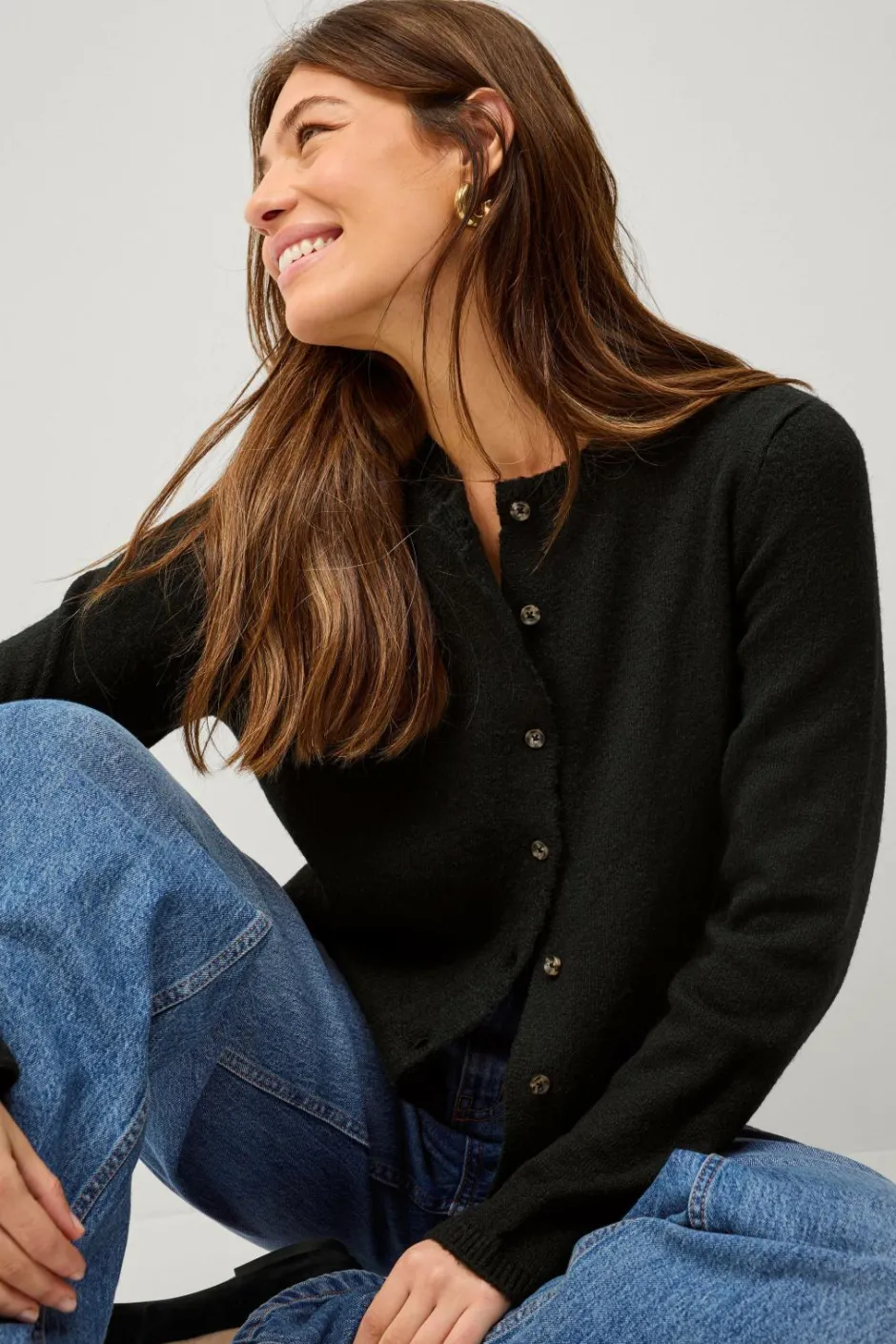 Hot Collection Strikket cardigan Dame Basistøj|Trøjer & Cardigans
