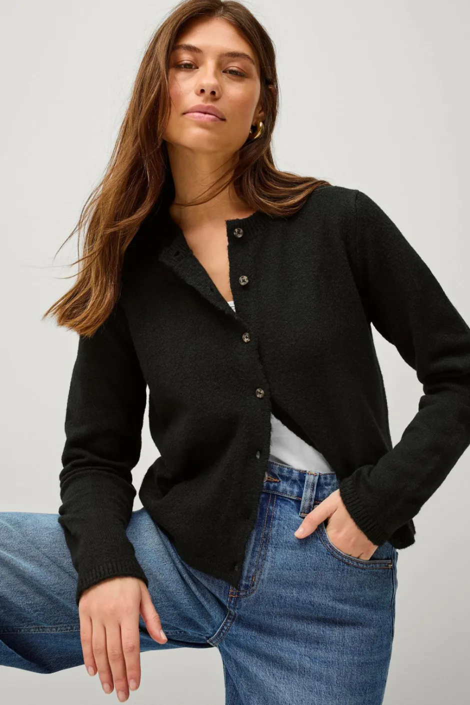 Hot Collection Strikket cardigan Dame Basistøj|Trøjer & Cardigans