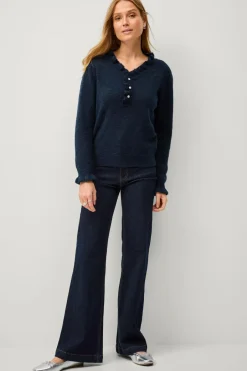 Ellos Collection Strikket trøje med flæsedetaljer^Dame Trøjer & Cardigans
