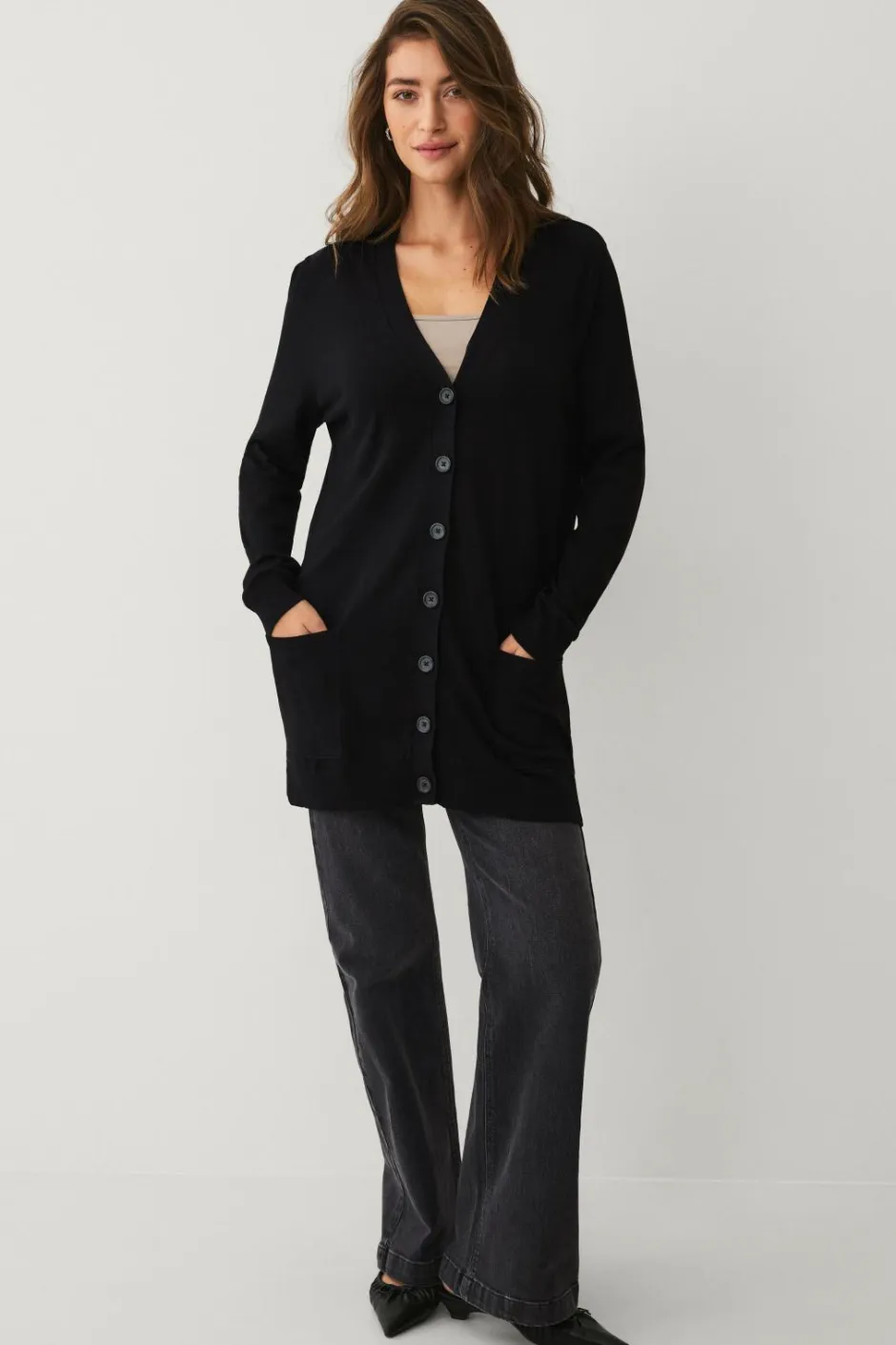 Ellos Collection Strikket cardigan med lommer^Dame Trøjer & Cardigans