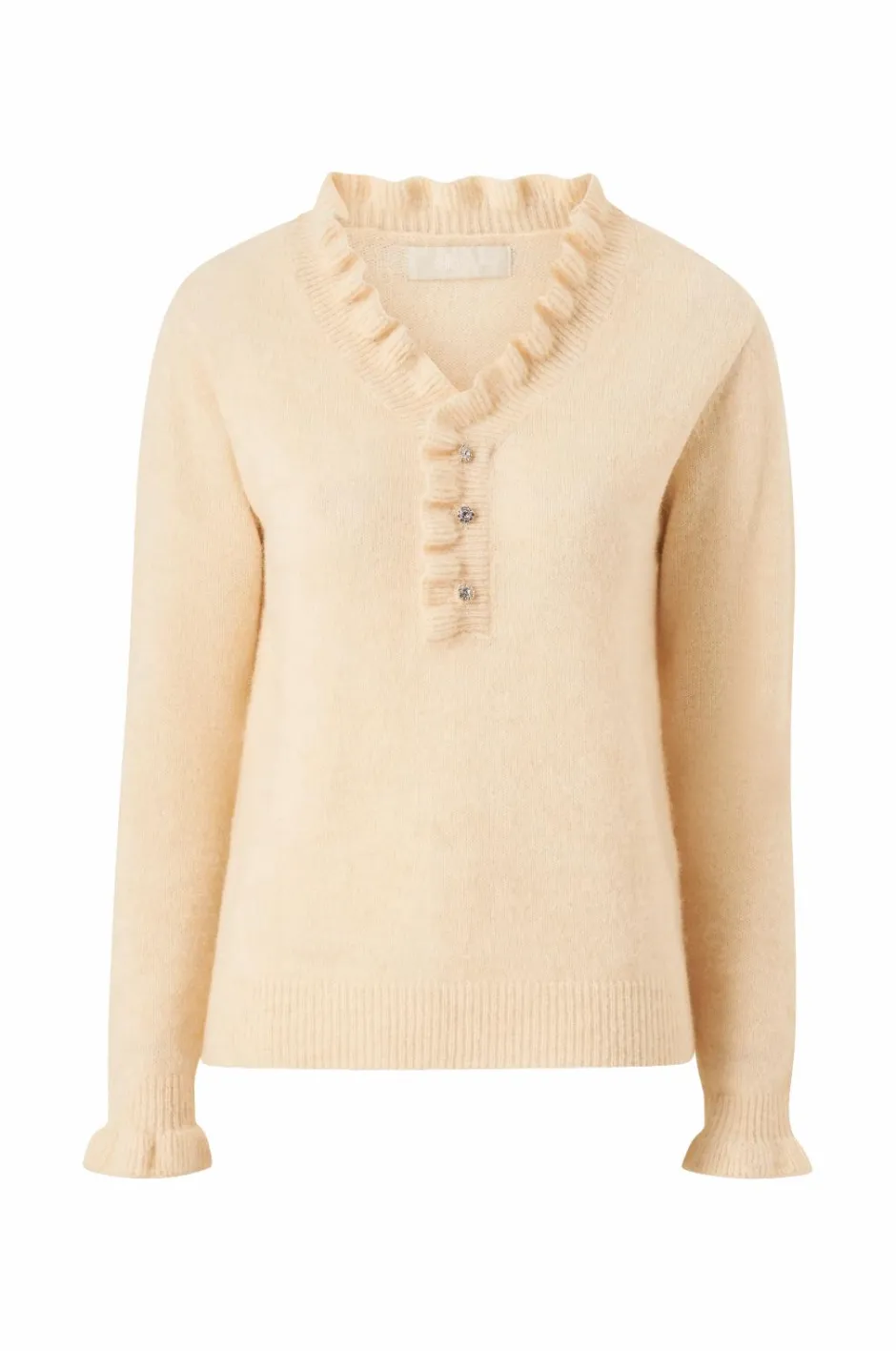 Ellos Collection Strikket trøje med flæsedetaljer^Dame Trøjer & Cardigans