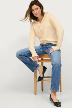 Ellos Collection Strikket trøje med flæsedetaljer^Dame Trøjer & Cardigans