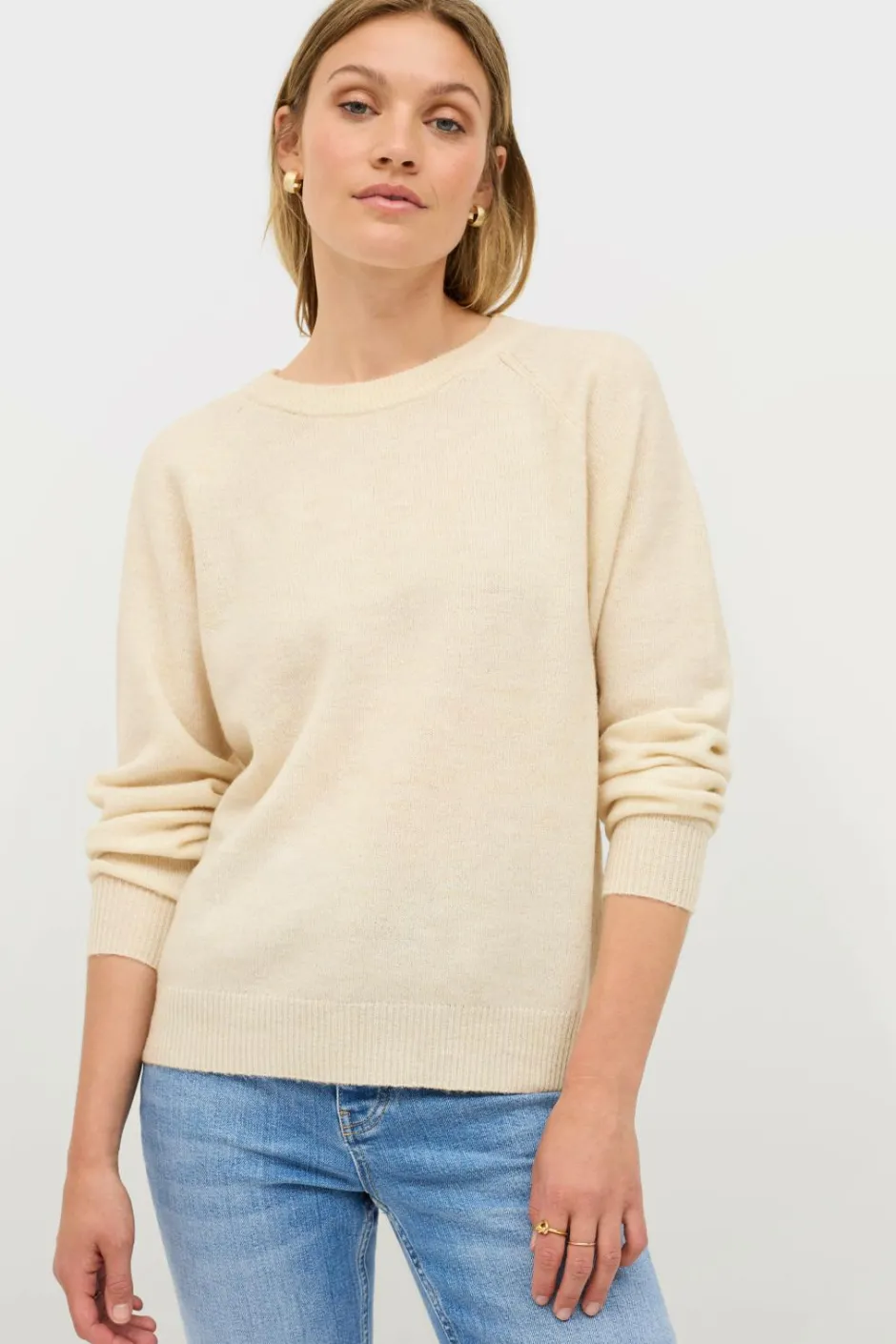 Outlet Collection Strikket trøje med rund hals Dame Basistøj|Trøjer & Cardigans