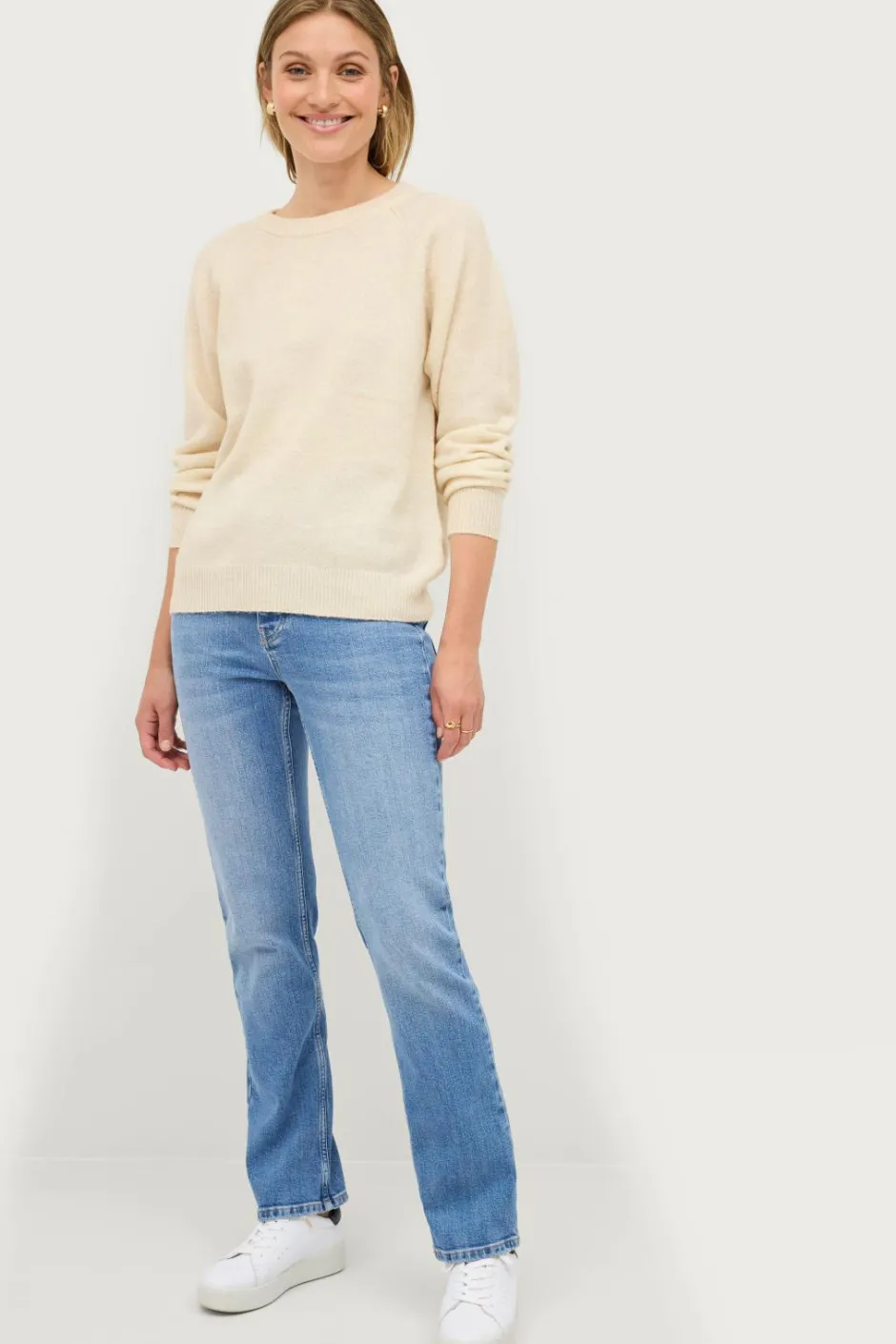 Outlet Collection Strikket trøje med rund hals Dame Basistøj|Trøjer & Cardigans