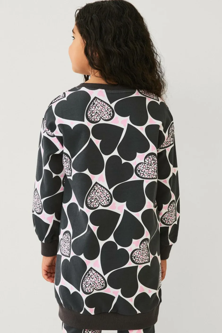Hot Collection Sweatshirtkjole med tryk Børn Kjoler