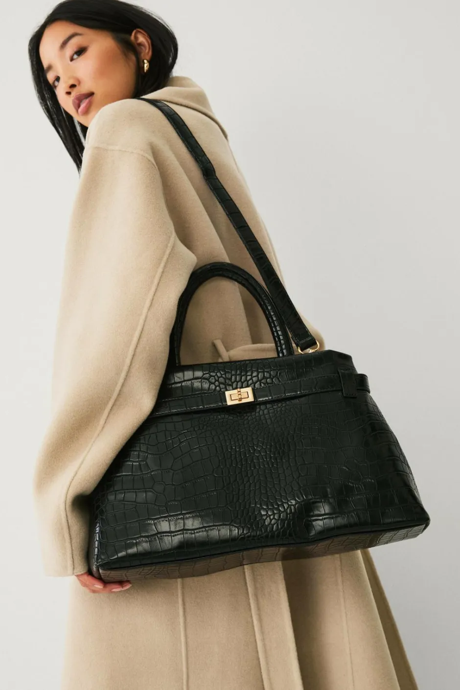 Online Collection Taske med gulddetaljer Dame Tasker