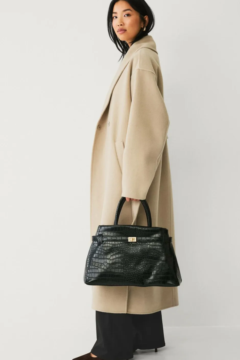 Online Collection Taske med gulddetaljer Dame Tasker