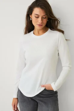 Clearance Collection Top i blød bomuldsblonde Dame Basistøj