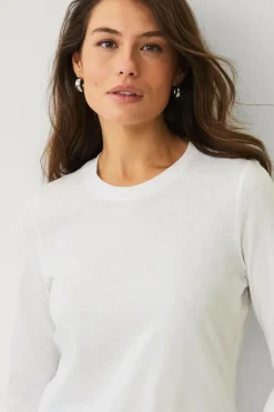 Clearance Collection Top i blød bomuldsblonde Dame Basistøj