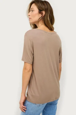 Ellos Collection T-shirt i viskosestrik^Dame Basistøj|Toppe & Tank-Toppe