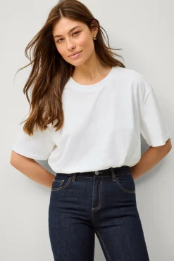 Ellos Collection T-shirt i bomuld med afslappet pasform^Dame Basistøj|Toppe & Tank-Toppe