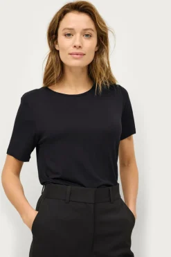 Ellos Collection T-shirt i viskosestrik^Dame Basistøj