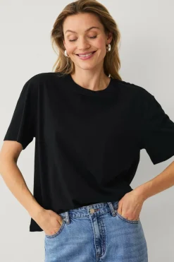 Clearance Collection T-shirt i bomuld med afslappet pasform Dame Basistøj