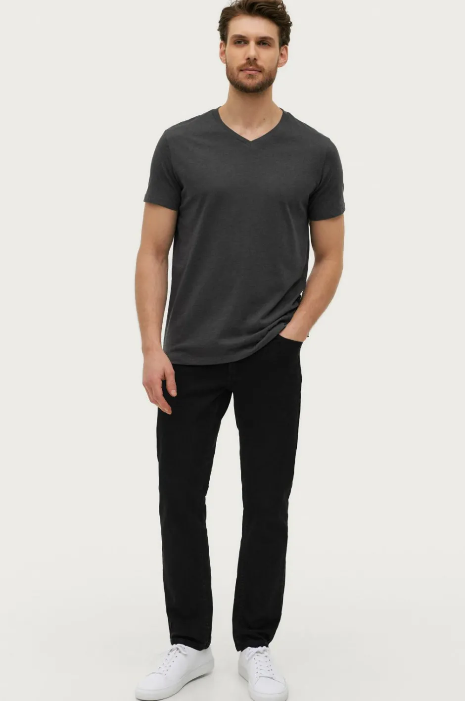 New Collection T-shirt Karl V-neck Basistøj|T-Shirts & Tanktoppe