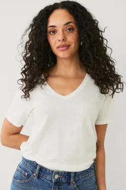 Ellos Collection T-shirt med v-hals^Dame Basistøj|Toppe & Tank-Toppe