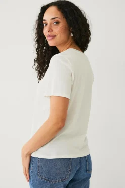 Ellos Collection T-shirt med v-hals^Dame Basistøj|Toppe & Tank-Toppe