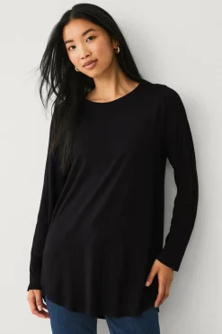 New Collection Tunika i viskosestrik Dame Basistøj|Tunikaer