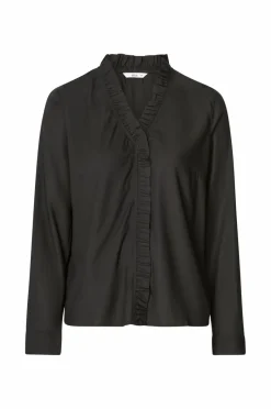 Ellos Collection Viskosebluse med flæsedetalje bluse^Dame Skjorter & Bluser
