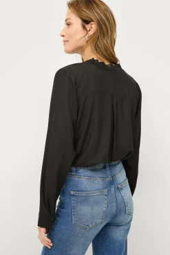 Ellos Collection Viskosebluse med flæsedetalje bluse^Dame Skjorter & Bluser