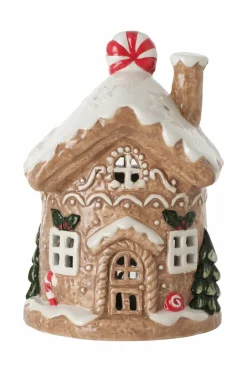 New Home Dekorationshus Ginger med LED-belysning Julepynt