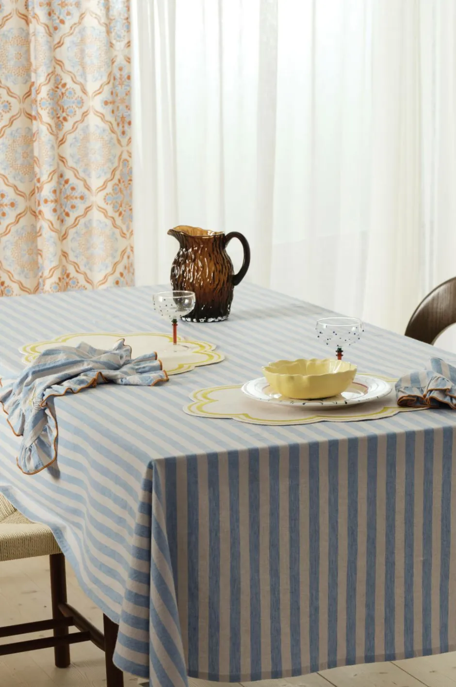 Ellos Home Dug Elly Classic Stripe i genanvendt halvlinned^ Borddækning & Servering|Bordtekstiler
