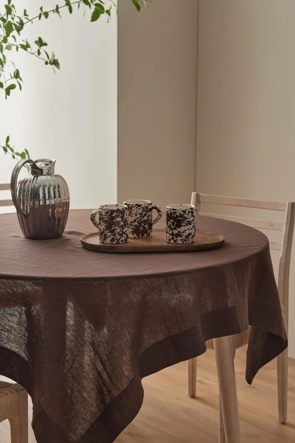 Clearance Home Dug Malva i 100% hør 140x140 cm Borddækning & Servering|Bordtekstiler